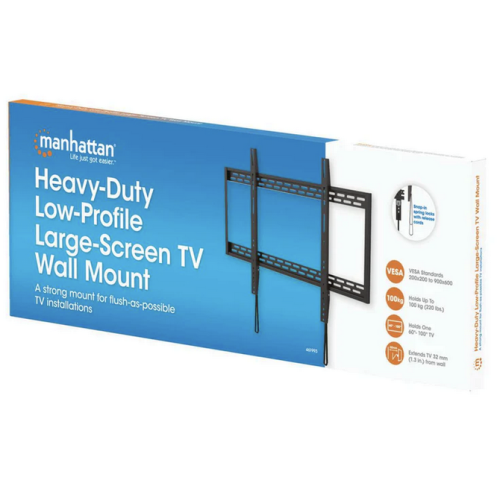 Suport TV Manhattan Heavy-Duty Low-Profile Large-Screen, 60 - 100 inch, Black