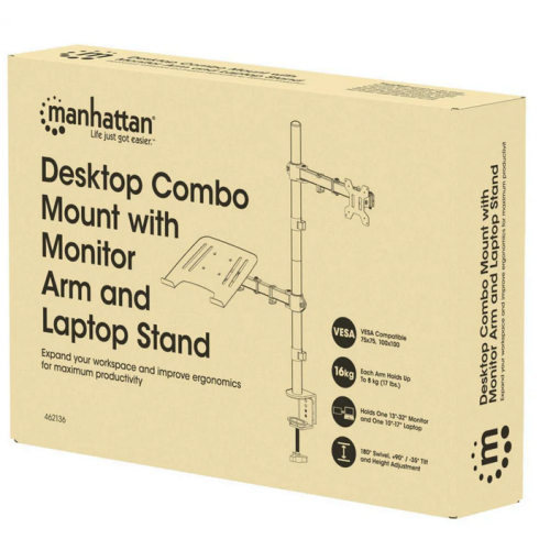 Suport monitor Manhattan 462136, 13 - 32 inch, Black