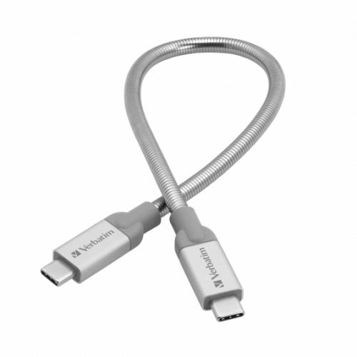 Cablu de date Verbatim 48867, USB-C - USB-C, 0.3m, Silver