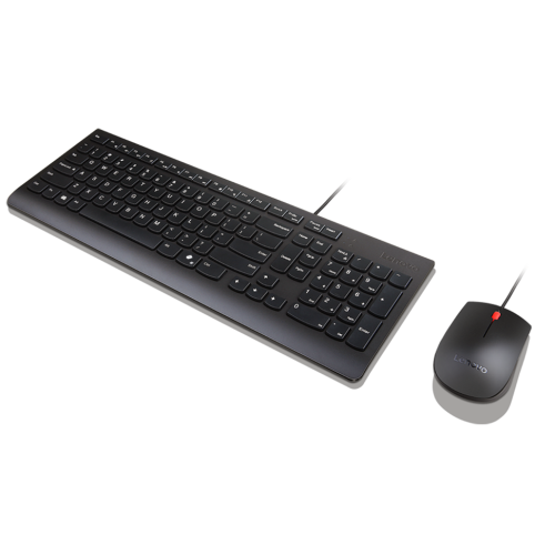 Kit Essential Wired Combo - Tastatura, USB, Layout US, Black + Mouse Optic, USB, Black