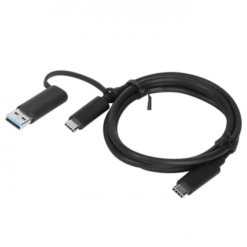Cablu Lenovo 4X90U90618, USB-C - USB-C + USB-A, 1m, Black