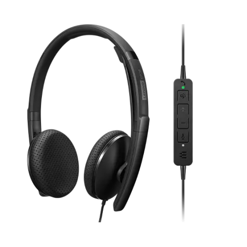 Casti cu microfon Lenovo 4XD1M45626, USB-C/A, Black