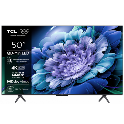 Televizor QD-Mini LED TCL Smart 50C61K Seria C61K, 50 inch, Ultra HD 4K, Black