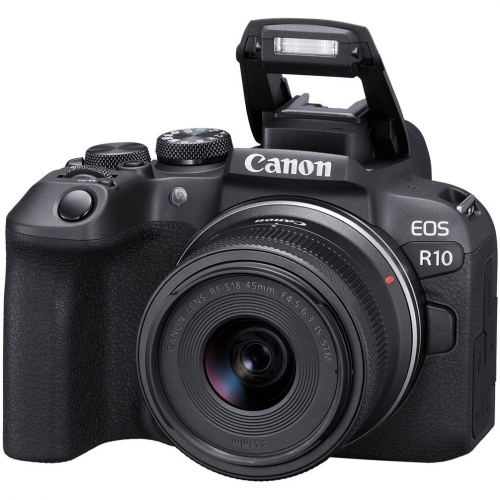 Aparat Foto Canon EOS R10, 24MP, Black + Obiectiv RF-S 18-45mm