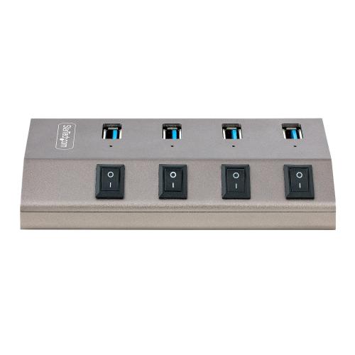 Hub USB Startech 5G4AIBS-USB-HUB, 4x USB 3.2 Gen 1, Gray