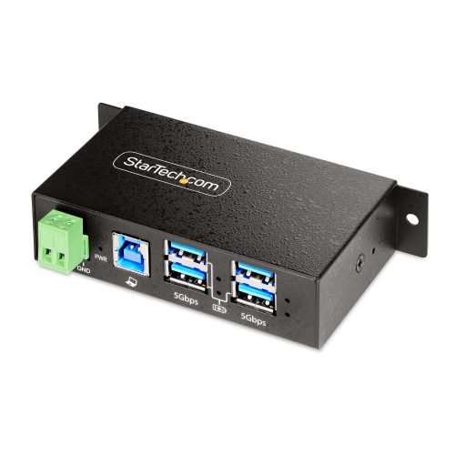 Hub USB Startech Industrial 5G4AINDRM-USB-A-HUB, 4x USB, Black