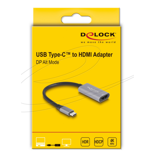Adaptor Delock 60020, USB-C male - HDMI female, Gray
