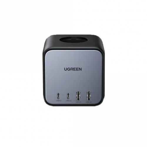 Priza Ugreen CD268, 2x USB, 1x  USB-C, 65W, Black-Gray