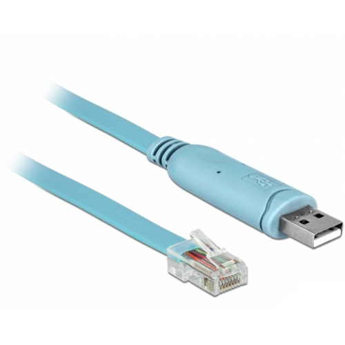 Cablu Delock 63289, USB 2.0 male - RS232 male, 3m, Blue