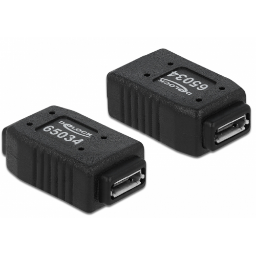 Adaptor Delock 65034, micro USB-A + B male - micro USB-A + B male, Black
