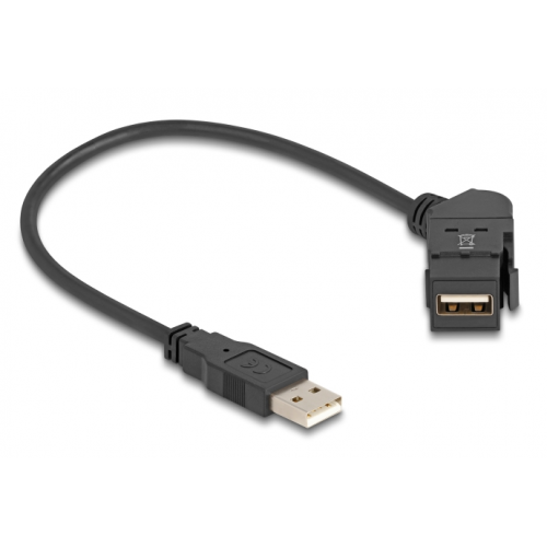 Cablu Delock 67151, USB-A female - USB-A male, 0.30m, Black