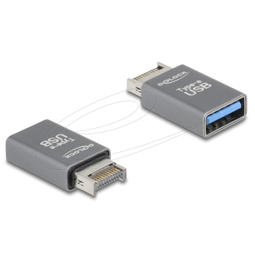 Adaptor USB Delock 67230, USB-A female - USB-E 20 pini, Gray