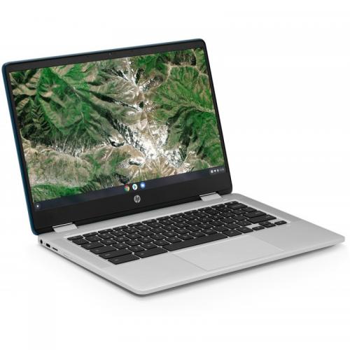 Laptop 2-in-1 HP Chromebook x360 14a-ca0000nn, Intel Pentium Silver N5030, 14inch, RAM 4GB, eMMC 128GB, Intel UHD Graphics 605, Chrome OS, Blue