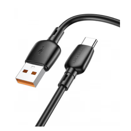 Cablu de date Borofone BX93, USB-A male - USB-C male, 1 m, Black