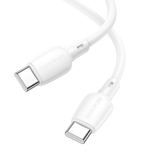 Cablu de date Borofone BX93, USB-C male - USB-C male, 1 m, White