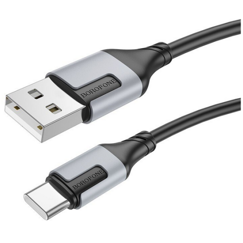 Cablu de date Borofone BX101, USB-A male - USB-C male, 1 m, Black