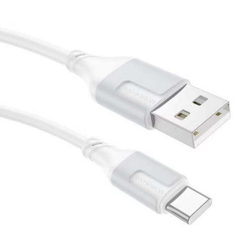 Cablu de date Borofone BX101, USB-A male - USB-C male, 1 m, White