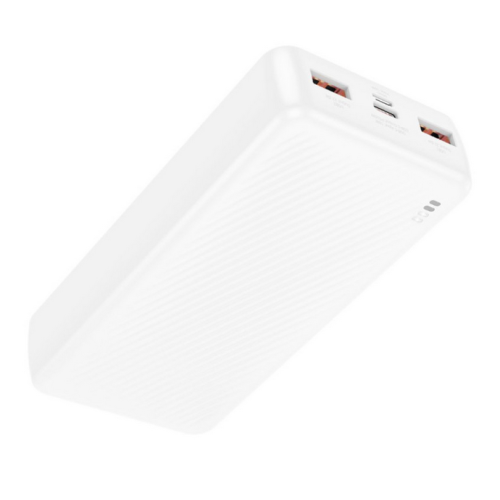 Baterie portabila Borofone BJ56A, 20000 mAh, 2 x USB-A, 1 x USB-C, 1 x microUSB, White