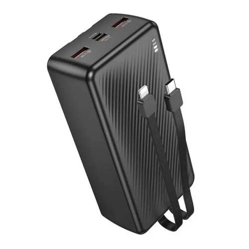 Baterie portabila Borofone BJ57B, 30000 mAh, 2 x USB-A, 1 x USB-C, 1 x Lightning, Black