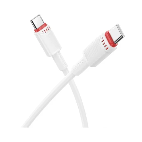 Cablu de date Borofone BX110, USB-C male - USB-C male, 1 m, White
