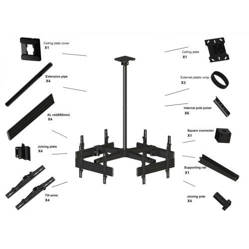 Suport TV Multibrackets MBC4U, 40-65inch, Black