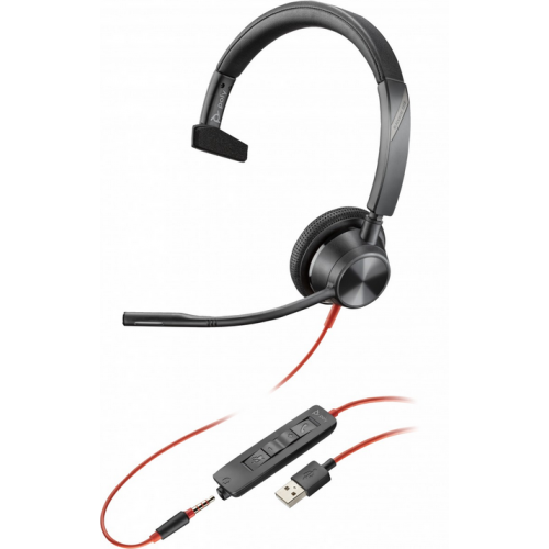 Casti cu microfon Poly by HP 3315 Microsoft Teams, USB-A/3.5mm jack, Black