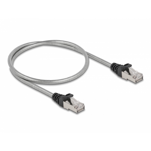 Patch Cord Delock 80107, U/FTP, Cat6a, 0.5m, Silver
