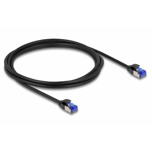 Patch Cord Delock 80228, S/FTP, Cat.6A, 2m, Black
