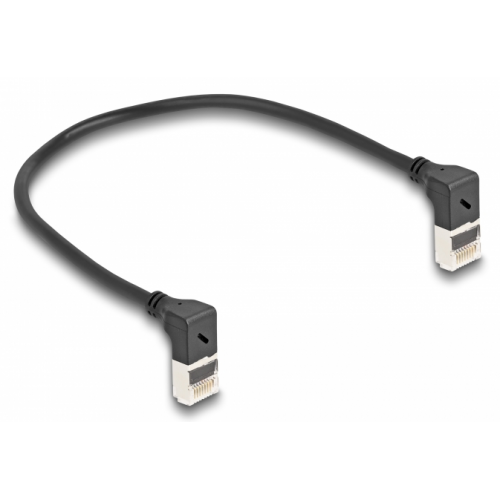 Patch Cord Delock 80279, S/FTP, Cat.6a, 0.25m, Black