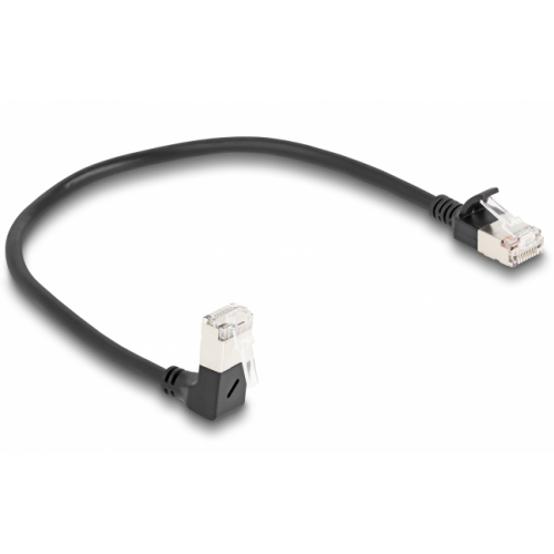 Patch Cord Delock 80303, S/FTP, Cat6a, 0.25m, Black