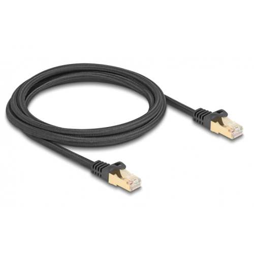Patch Cord Delock 80318, S/FTP, Cat6a, 2m, Black