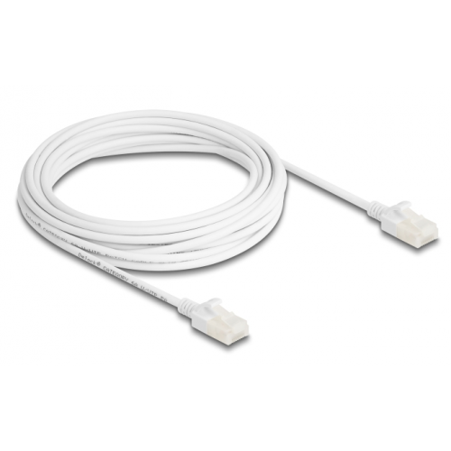 Patch Cord Delock 80362, U/UTP, Cat.6a, 5m, White