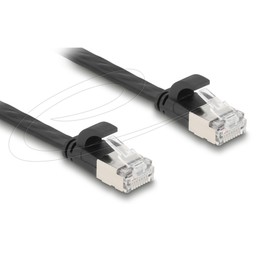 Patch Cord Delock 81161, Cat.6A, U/FTP, 2 m, Black