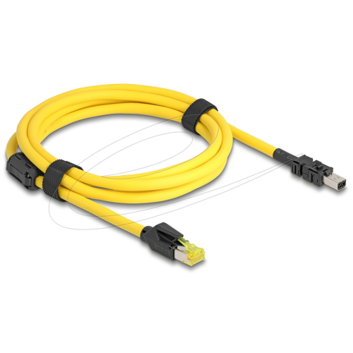 Cablu retea Delock 81251, Cat.6, Mini I/O 8 pin D-shape type 2 plug - RJ45, 2 m, Yellow