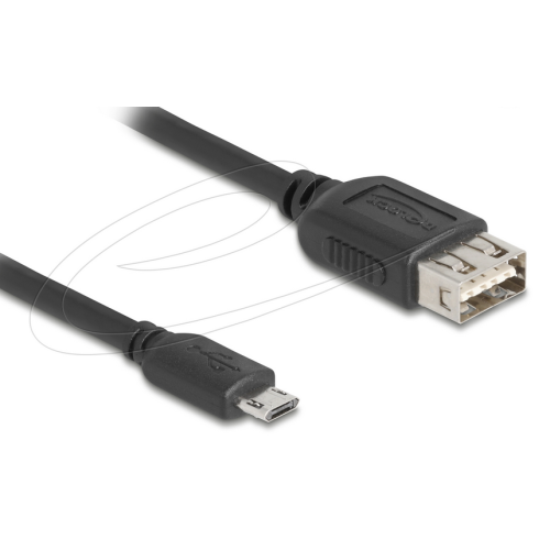 Cablu Delock 81517, USB 2.0 male - micro USB-B male, 0.5 m, Black