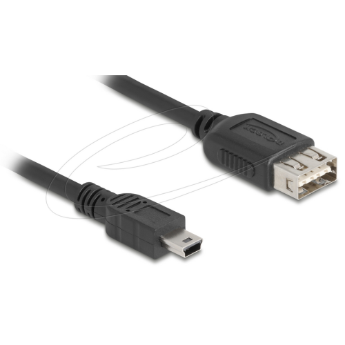 Cablu Delock 81522, USB 2.0 male - Mini USB-B male, 0.2 m, Black