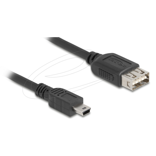 Cablu Delock 81523, USB-A female - Mini USB-B male, 0.5 m, Black