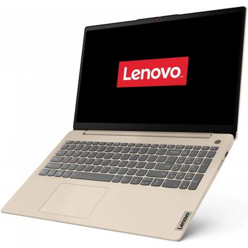 Laptop Lenovo IdeaPad 3 15ITL6, Intel Core i3-1115G4, 15.6inch, RAM 4GB, SSD 256GB, Intel UHD Graphics, No OS, Sand