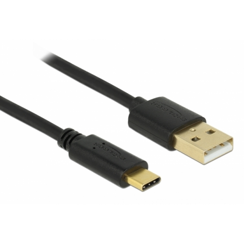 Cablu de date Delock 83326, USB 2.0 male - USB-C male, 0.50m, Black