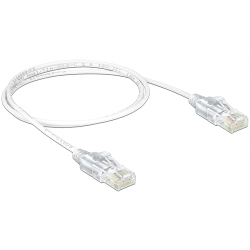 Patch Cord Delock 83781, UTP, Cat6a, 1m, White