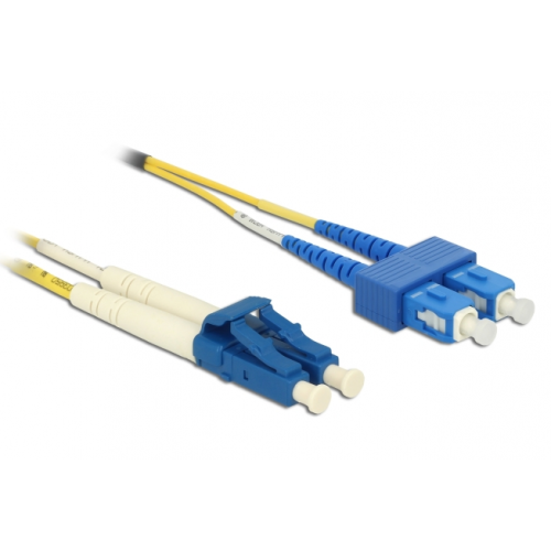 Pigtail Delock 84881, LC Duplex - SC Duplex, 10m, Yellow