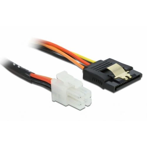 Cablu alimentare Delock 85519, P4 4 pini male - SATA 15 pini male, 0.20 m, Black