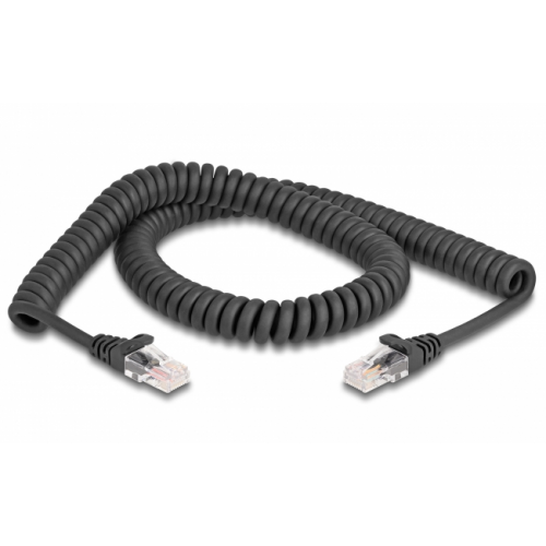 Patch Cord Delock 87993, Cat.5e, 2m, Black