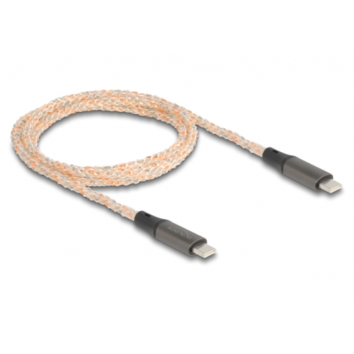 Cablu de date Delock 88288, USB-C male - USB-C male, 1.20m, Clear