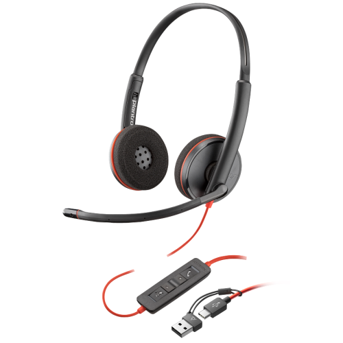 Casti cu microfon Poly by HP Blackwire 3220, USB-C/USB-A, Black, Bulk