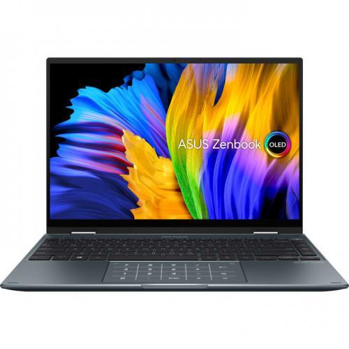 Laptop 2-in-1 ASUS Zenbook Flip OLED UP5401ZA-KN037W, Intel Core i5-12500H, 14inch Touch, RAM 16GB, SSD 512GB, Intel Iris Xe Graphics, Windows 11, Pine Grey