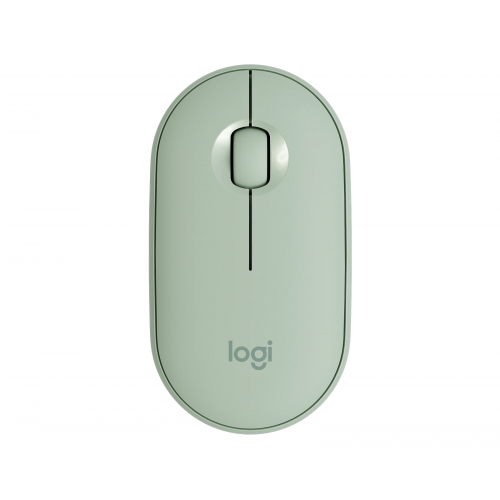 Mouse Optic Logitech Pebble M350, Bluetooth/USB Wireless, Eucalyptus