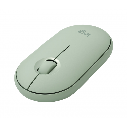 Mouse Optic Logitech Pebble M350, Bluetooth/USB Wireless, Eucalyptus