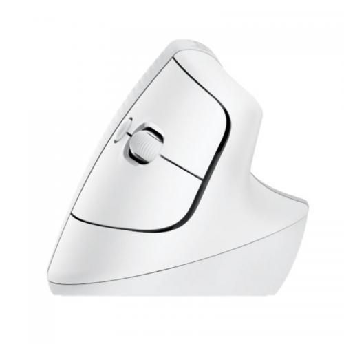 Mouse Optic Logitech Lift Vertical Ergonomic for Mac, USB Wireless/Bluetooth, Off-White