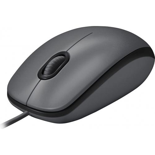 Mouse Optic Logitech Mouse M100 Refresh 2022, USB, Black-Grey